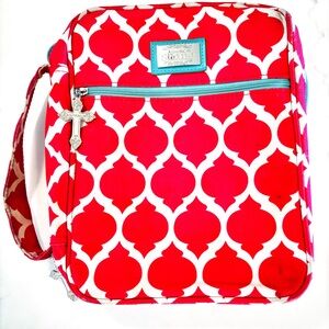 Mary Square Pink Bible Case Cover for Women with Zipper and Handle